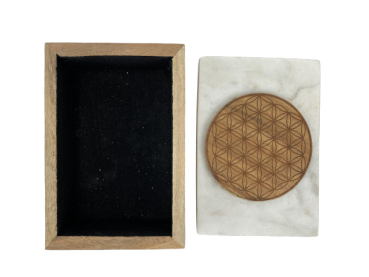 Preview: Kartenbox Marmor Blume des Lebens